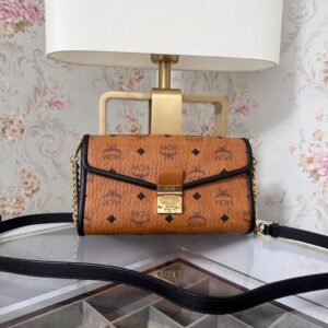 MCM Brown Crossbody Bag with Gold Chain